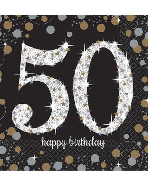 Sparkling 50th Birthday Lunch Napkins 16pk