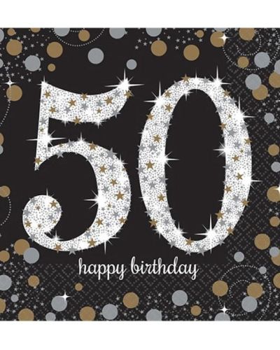 Sparkling 50th Birthday Lunch Napkins 16pk