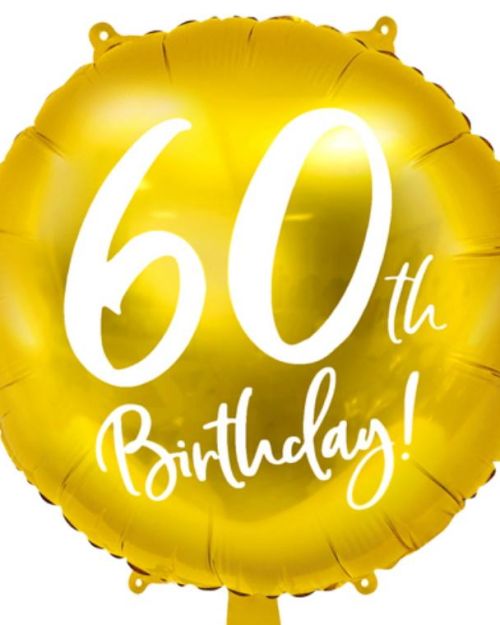 60th Birthday Gold Foil Balloon