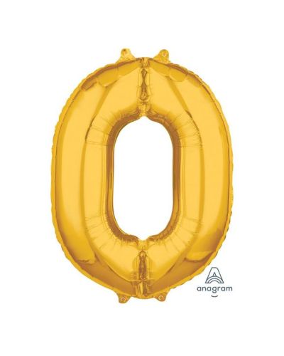 66cm Gold Number Balloon – 0