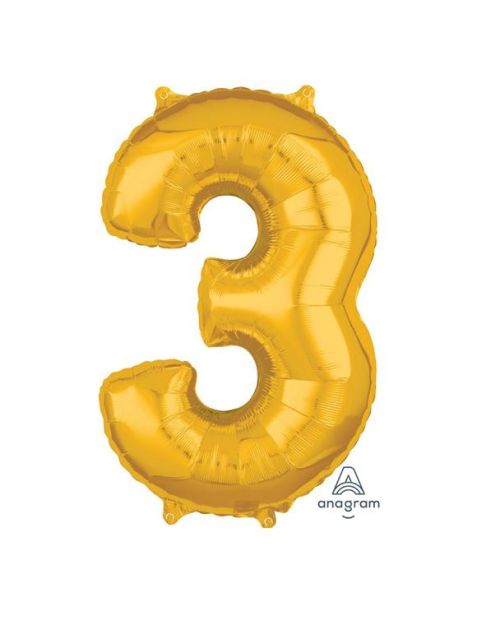 66cm Gold Number Balloon – 3