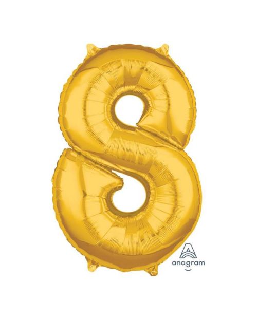 66cm Gold Number Balloon – 8