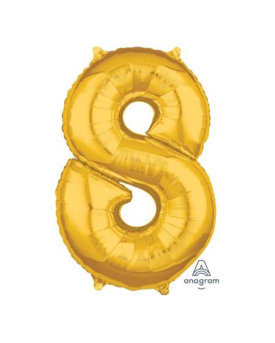 66cm Gold Number Balloon – 8