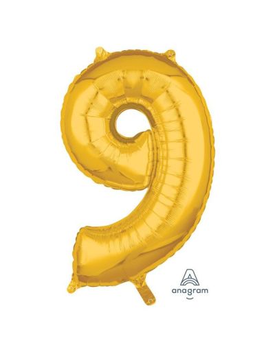 66cm Gold Number Balloon – 9