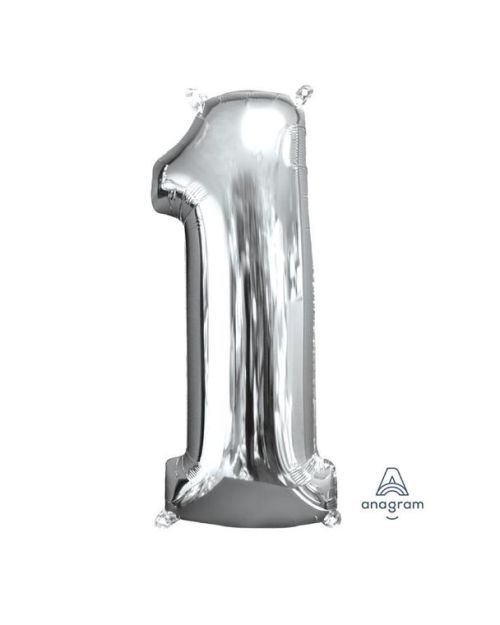 66cm Silver Number Balloon – 1