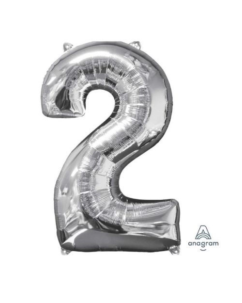66cm Silver Number Balloon – 2