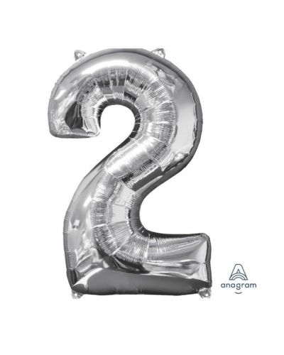 66cm Silver Number Balloon – 2