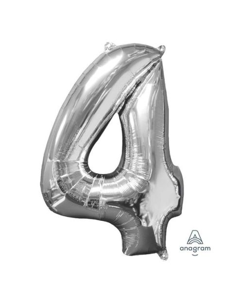 66cm Silver Number Balloon – 4