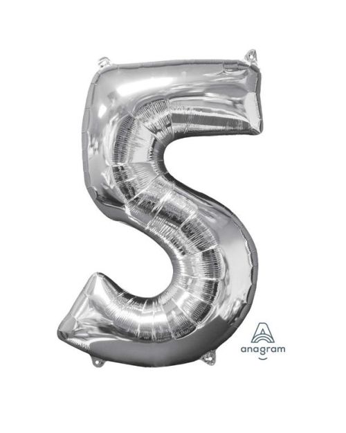 66cm Silver Number Balloon – 5