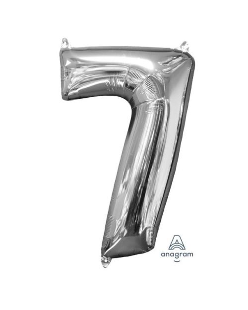66cm Silver Number Balloon – 7