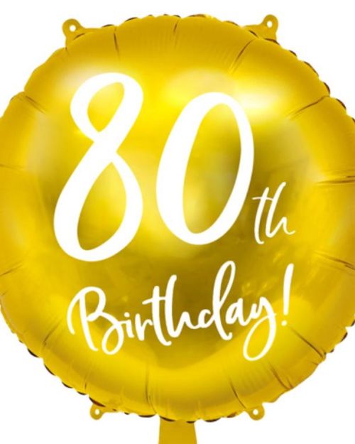 80th Birthday Gold Foil Balloon