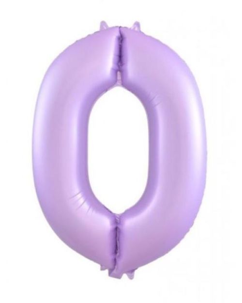 86cm Pastel Matte Lilac Number Balloon – 0