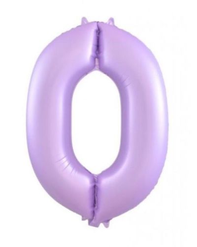 86cm Pastel Matte Lilac Number Balloon – 0
