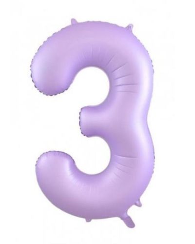 86cm Pastel Matte Lilac Number Balloon – 3