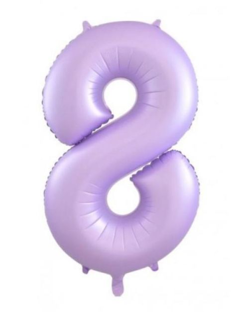 86cm Pastel Matte Lilac Number Balloon – 8