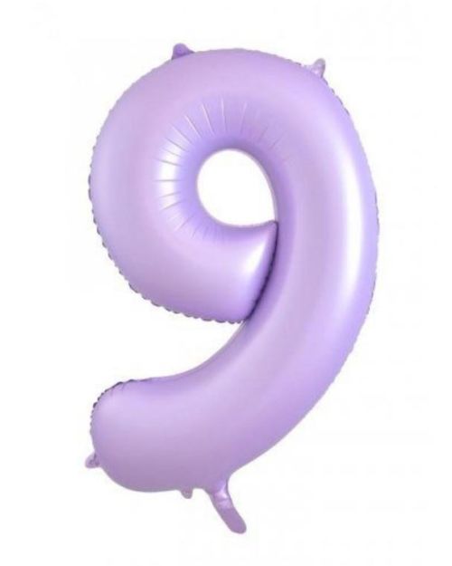 86cm Pastel Matte Lilac Number Balloon – 9