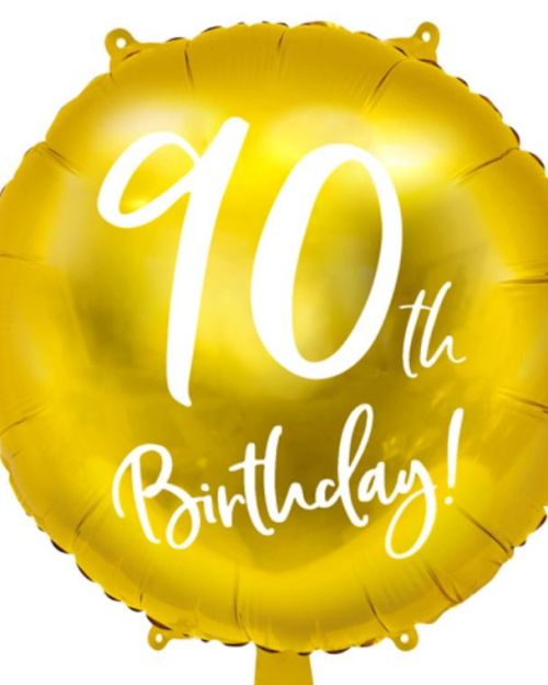90th Birthday Gold Foil Balloon
