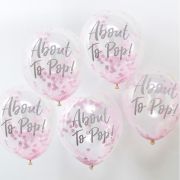 About to Pop Pink Confetti Balloons 5pk