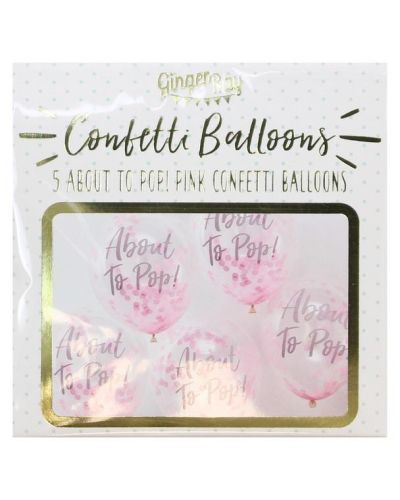 About to Pop Pink Confetti Balloons 5pk