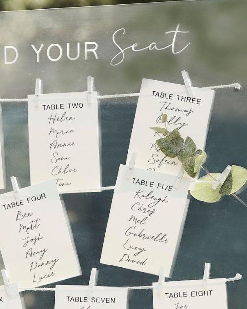 Acrylic Wedding Table Plan Kit