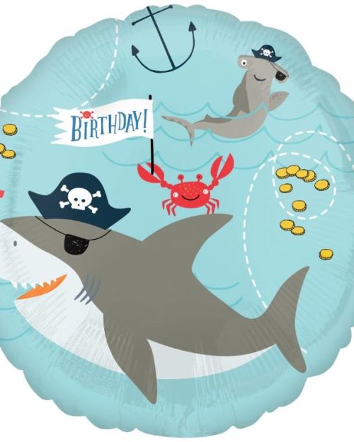 Ahoy Pirate Shark Foil Balloon