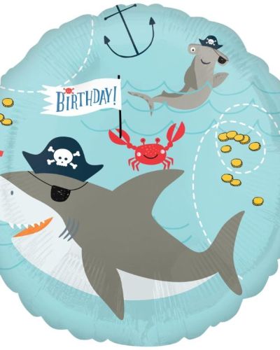 Ahoy Pirate Shark Foil Balloon