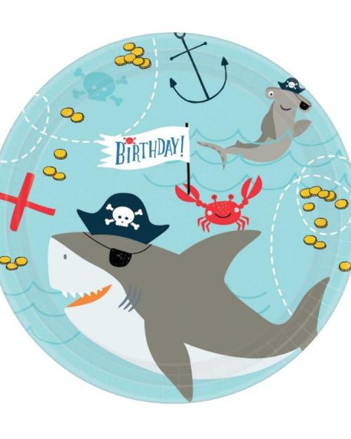 Ahoy Pirate Shark Lunch Plates 18pk