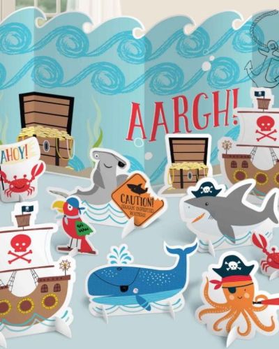 Ahoy Pirate Shark Table Decorating Kit