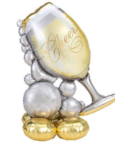 AirLoonz Bubbly Wine Glass Foil Balloon