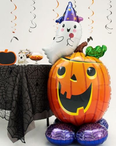 AirLoonz Ghost & Pumpkin Foil Balloon