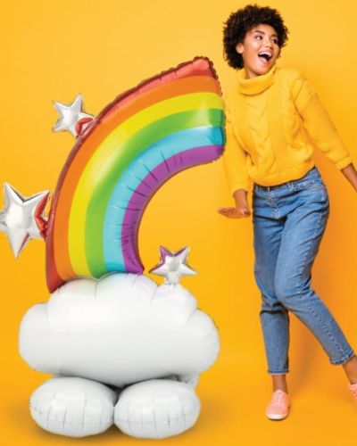 AirLoonz Rainbow & Clouds Foil Balloon