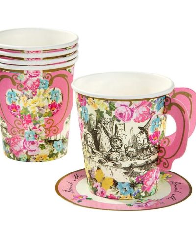 Truly Alice Whimsical Cups & Saucers