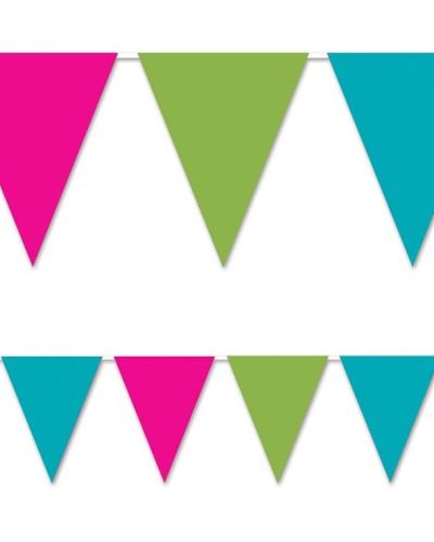 All Weather Bunting Flags – Cerise, Lime, Turquoise