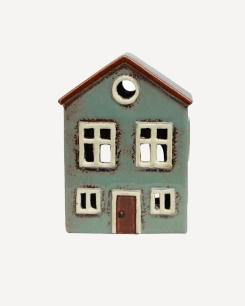 Alsace Tea Light House Light Blue