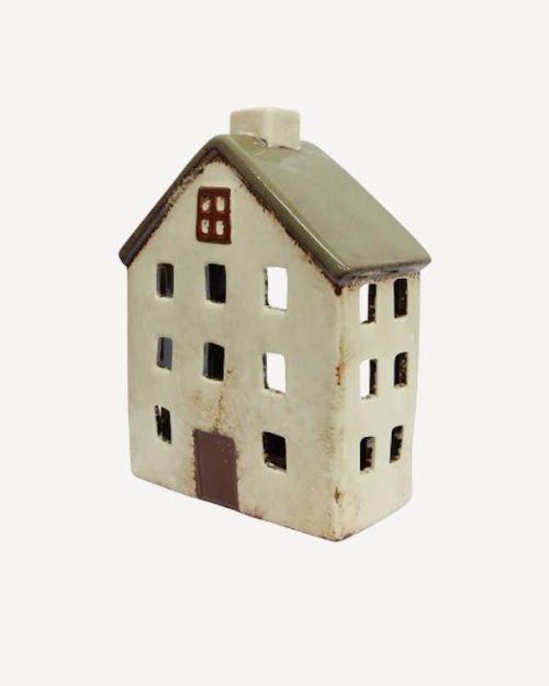 Alsace Tea Light Wide Chalet Olive Green