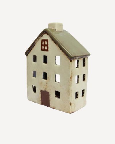 Alsace Tea Light Wide Chalet Olive Green