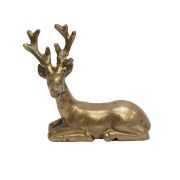 Antique Gold Deer Sitting