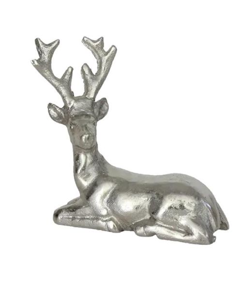 Antique Silver Deer Sitting