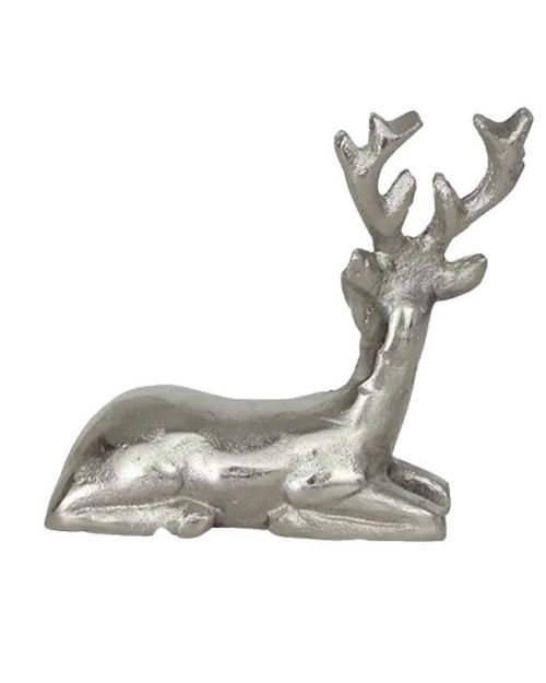 Antique Silver Deer Sitting