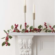 Artificial Holly & Berries Christmas Garland