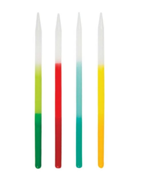 Bright Ombre Dipped Candles 12pk
