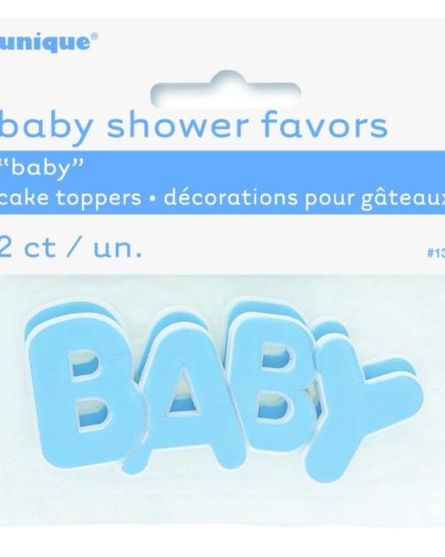 Baby Cake Toppers Blue 2pk
