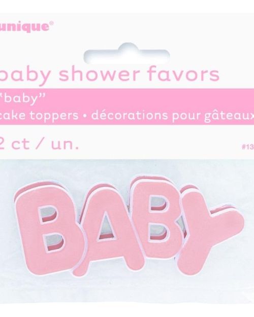 Baby Cake Toppers Pink 2pk