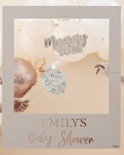 Baby in Bloom Customisable Baby Shower Photo Booth Frame