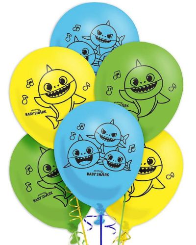 Baby Shark Balloons 6pk