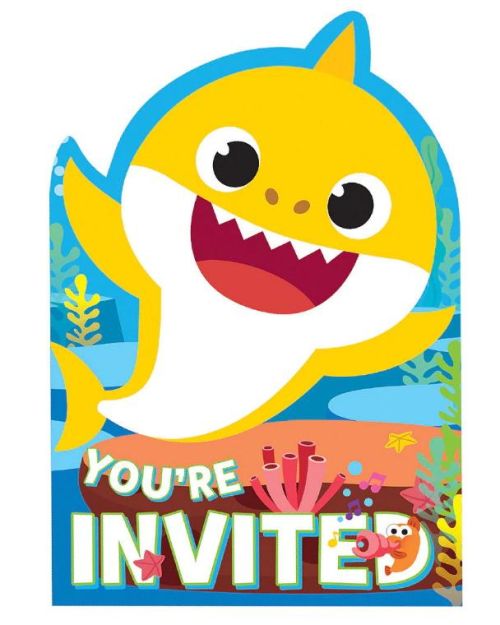 Baby Shark Invitations 8pk
