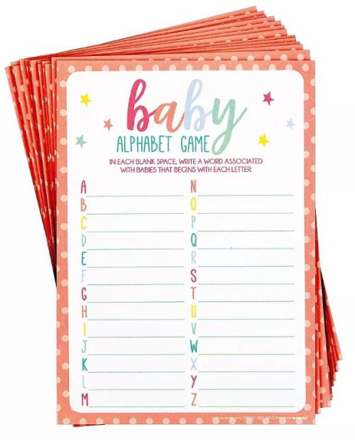 Baby Shower Alphabet Game