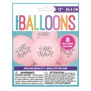 Pink Baby Shower Balloons 8pk