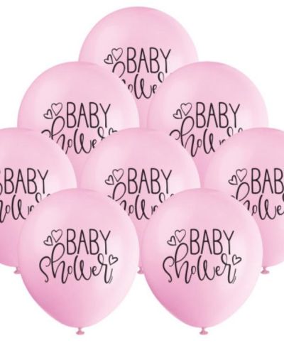 Pink Baby Shower Balloons 8pk