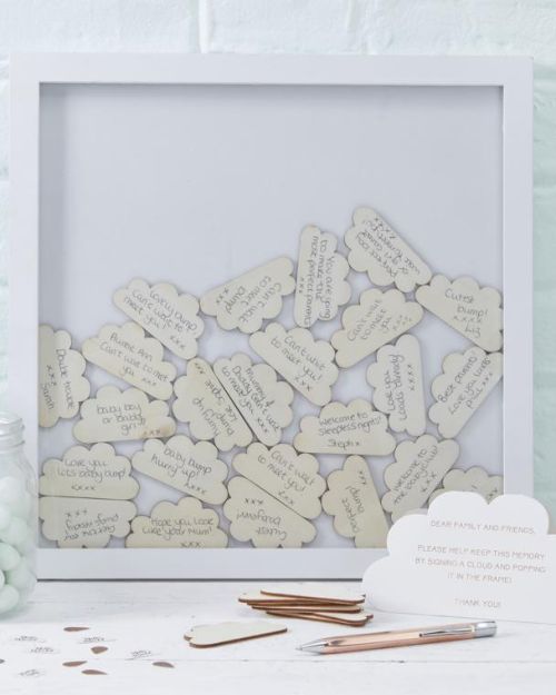 Baby Shower Cloud Frame Guest Book Alternative